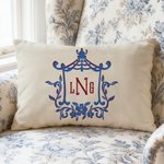 Personnalisé Chinoiserie Coastal Grandmother Monogram Throw Pillow Cover Home Decor Birthday Anniversary Gift for Family Friends