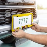 Personalised 1-5 Pet Photos Set of 2 Number Plate Frames with Text Licence Plate Decor Birthday Christmas Gift for Pet Owners Lovers