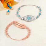 Personalised Zircon Medical ID Bracelet Dainty Jewellery with Engraved Emergency Medical Information Birthday Gift for Women Diabetic Patients