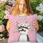 Personalised Wreath Animal Soft Cushion Cover with Name Home Decor Christmas Birthday Gift for Boys Girls