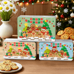 Personalized Cute Gingerbread Man Biscuit Storage Tin with Name Christmas Gift for Family Kids