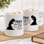 Personalized Prayer 11 oz 15 oz Ceramic Coffee Mug with Name Daily Use Home Decor Christening Baptism Gift for Christian