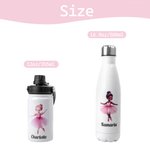 Personalized Cartoon Ballerina Girl Backpack Drawstring Bag Water Bottle with Name Sports Accessories Christmas Birthday Gift for Her