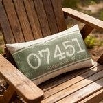 Personalised Zip Code Retro Print Cushion Cover Home Decor Housewarming Anniversary Gift for Friends Family
