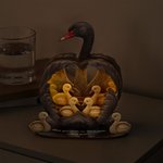 Personalised Swan Family Wooden Ornament with Text and Date Home Decor Mother's Day Christmas Birthday Gift for Mom