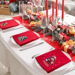 Personalized Christmas Snowman 100% Cotton Reusable Table Napkin with Name and Year Table Decor Christmas Gift for Family Friends