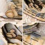 Personalised Swan Family Wooden Ornament with Text and Date Home Decor Mother's Day Christmas Birthday Gift for Mom