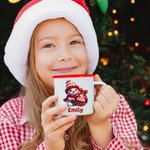 Personalised Cute Christmas Snowman Multicolor 12 oz Enamel Mug with Name and Year Christmas Gift for Family Kids