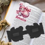 Personalised Cute Snowman Magnetic Bookmark Clip with Name and Year Reading Supplies Christmas Gift for Book Lovers Bookworms