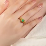 Personalized Butterfly Heart Birthstone Ring with Name Jewelry Daily Wear Birthday Memorial Christmas Gift for Friends Girls