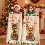 Personalised Christmas Cute Deer Soft Throw Blanket with Name Home Decor Christmas Gift for Kids Friends
