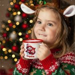 Personalised Cute Christmas Snowman Multicolor 12 oz Enamel Mug with Name and Year Christmas Gift for Family Kids