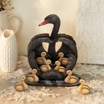 Personalised Swan Family Wooden Ornament with Text and Date Home Decor Mother's Day Christmas Birthday Gift for Mom