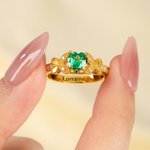 Personalized Butterfly Heart Birthstone Ring with Name Jewelry Daily Wear Birthday Memorial Christmas Gift for Friends Girls