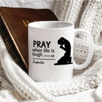 Personalized Prayer 11 oz 15 oz Ceramic Coffee Mug with Name Daily Use Home Decor Christening Baptism Gift for Christian