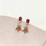 Gepersonaliseerde sprankelende holly leaf zirkoon geboortesteen Stud oorbellen sierlijke sieraden verjaardag verjaardag kerstcadeau voor vrouwen