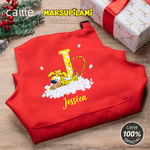 Personalisierte Langschwanz Leopard Marsupilami Initial einstellbare Schürze Koch Hut Set mit Namen Geburtstag Geschenk für Kinder | Callie × Marsupilami®