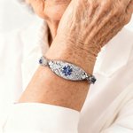 Personalised Zircon Medical ID Bracelet Dainty Jewellery with Engraved Emergency Medical Information Birthday Gift for Women Diabetic Patients