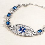 Personalised Zircon Medical ID Bracelet Dainty Jewellery with Engraved Emergency Medical Information Birthday Gift for Women Diabetic Patients