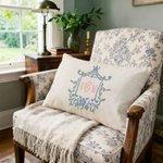 Personnalisé Chinoiserie Coastal Grandmother Monogram Throw Pillow Cover Home Decor Birthday Anniversary Gift for Family Friends