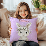 Personalised Wreath Animal Soft Cushion Cover with Name Home Decor Christmas Birthday Gift for Boys Girls