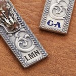 Personligt Western-Style Cow Skull Monogram Halsband Födelsedagspresent för Cowboys Cowgirls