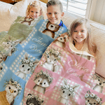 Mantas personalizadas con nombre de animalitos en forma de guirnalda de flores Decoración para el hogar Regalo de cumpleaños y Navidad para niños