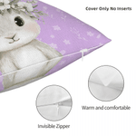 Personalised Wreath Animal Soft Cushion Cover with Name Home Decor Christmas Birthday Gift for Boys Girls