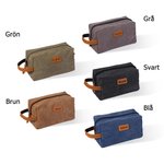 Personlig rymlig necessär i canvas med flera fack kan graveras med namn perfekt present till födelsedag och fars dag för män