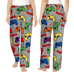 Personalised Multi-Color Gamepad Pyjama Pants with Name and Drawstring Homewear Christmas Gift for Family Friends