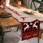 Chemin de Table Personnalisé avec Design de Noël Titre Textes et Noms Set de 4 ou 6 Napperons Inclus Cadeau Fêtes de Fin d'Année pour Famille