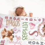 Personalised Highland Cow Initial Soft Throw Blanket with Name Home Decor Christmas Birthday Gift for Family Kids Cow Lovers