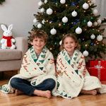 Personalised Christmas Cute Deer Soft Throw Blanket with Name Home Decor Christmas Gift for Kids Friends