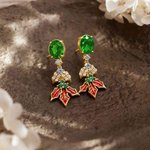 Gepersonaliseerde sprankelende holly leaf zirkoon geboortesteen Stud oorbellen sierlijke sieraden verjaardag verjaardag kerstcadeau voor vrouwen