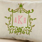 Personnalisé Chinoiserie Coastal Grandmother Monogram Throw Pillow Cover Home Decor Birthday Anniversary Gift for Family Friends