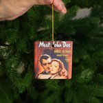Ornamento de cerámica personalizado con foto de película vintage Decoración del árbol de casa Regalo de Navidad para los amantes del cine