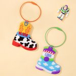 Porte-clés NFC personnalisé en forme de botte pour sac d'urgence avec nom et texte Utilisation quotidienne Cadeau de rentrée scolaire pour garçons filles