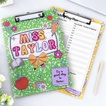 Personalised Book Bow Apple Acrylic Clipboard with Text School Supplies Teacher Appreciation Week Gift for Teachers