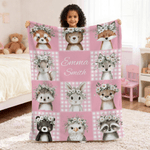 Mantas personalizadas con nombre de animalitos en forma de guirnalda de flores Decoración para el hogar Regalo de cumpleaños y Navidad para niños