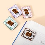 Personalised Cute Highland Cow PU Leather Magnetic Bookmark Clip with Name Birthday Gift for Readers Bookworms Highland Cow Enthusiasts