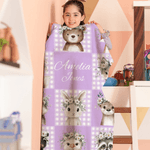 Mantas personalizadas con nombre de animalitos en forma de guirnalda de flores Decoración para el hogar Regalo de cumpleaños y Navidad para niños