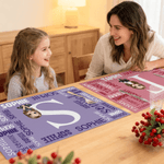 Personalized Word Cloud Cartoon Character Rectangle Placemat with Name and Initial Kitchen Dining Decor Daily Use Birthday Gift for Kids Family