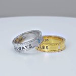 Personalized Geometric Birthstone Design Ring Dainty Jewellery with Engraved Text Daily Wear Birthday Gift for Women Men