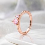 Personalisierte Twin Stars Birthstone Ring mit eingraviertem Namen Minimalist Schmuck Weihnachten Geburtstag Geschenk für Frauen