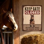 Personalised Keep Gate Closed 1-6 Horses Tin Sign with Name Vintage Farm Decor Birthday Gift for Horse Lovers Farmers