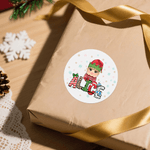 Personalizada de dibujos animados de Navidad del sombrero impermeable pegatinas con nombre de Navidad Festival de Fiesta de Regalo para Niños Niñas