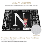 Personalized Word Cloud Cartoon Character Rectangle Placemat with Name and Initial Kitchen Dining Decor Daily Use Birthday Gift for Kids Family