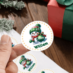 Personalised Cute Christmas Snowman Stickers Labels with Name and Year DIY Gift Decor Christmas Party Favors for Family Kids Friends