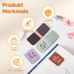 Personalisierter Magnetischer PU-Leder Lesezeichen-Clip mit Geburtsblume Cartoon-Charakter Initiale und Namen Geburtstag Geschenk für Bücherwürmer