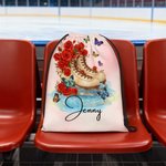 Personalized Skating Shoes Birth Flower Large Capacity Drawstring Bag with Name Travel Training Birthday Gift for Ice Skaters Enthusiasts Students